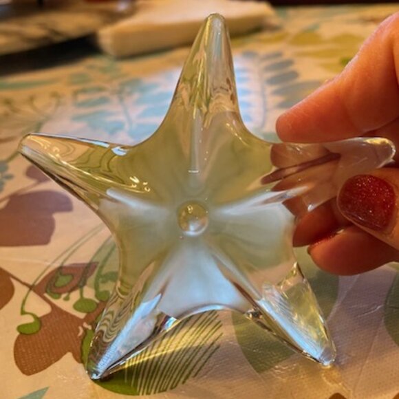 Vintage Handblown Art Glass Lead Crystal Starfish Paperweight - Picture 2 of 6